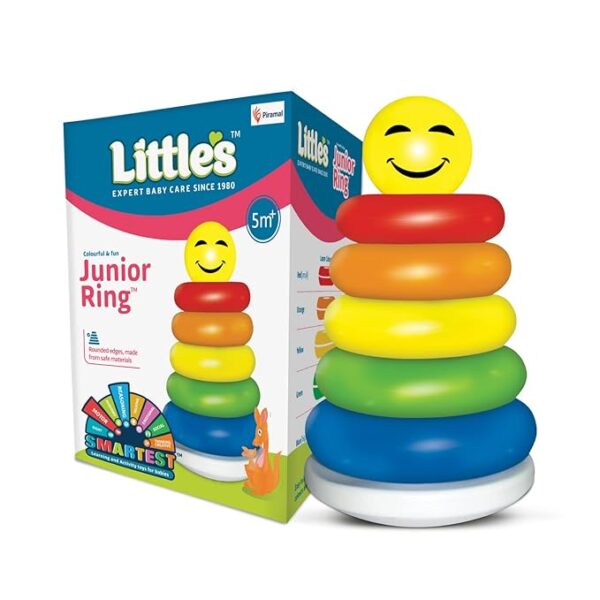 Little's Junior Ring Educational Blocks | Stacking Toys For Kids | 6 Rings Multi-Colour Kids Toys | Colorful Toddler Activity Toys | Baby Toys | Motor And Reasoning Skills, Set Of 1